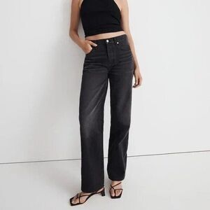 Madewell Jeans Women's Size 29 Washed Black Low-Slung Straight Kent Wash